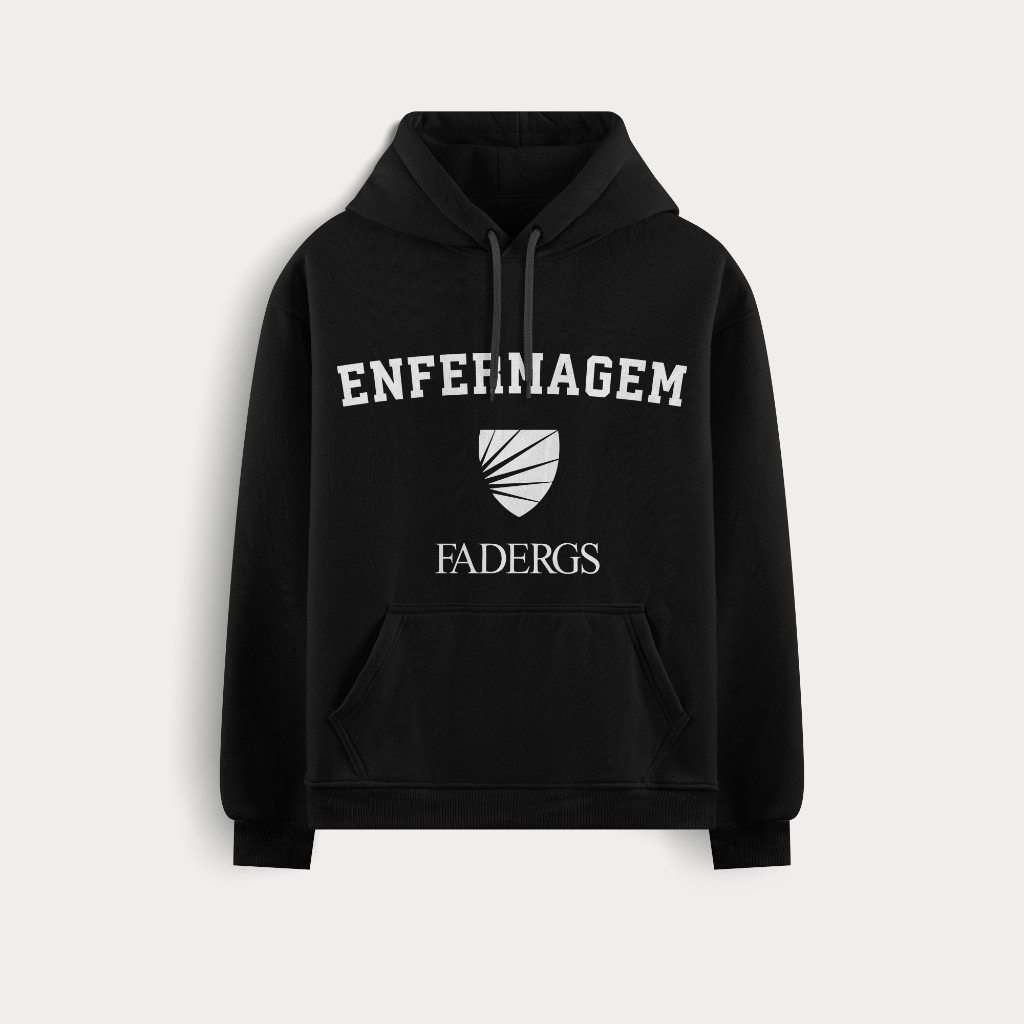 Moletom preto Enfermagem FADERGS